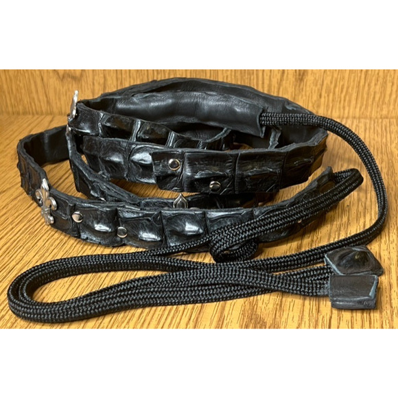 Women ALLIGATOR CROCODILE Wrap around Black Belt 74\
